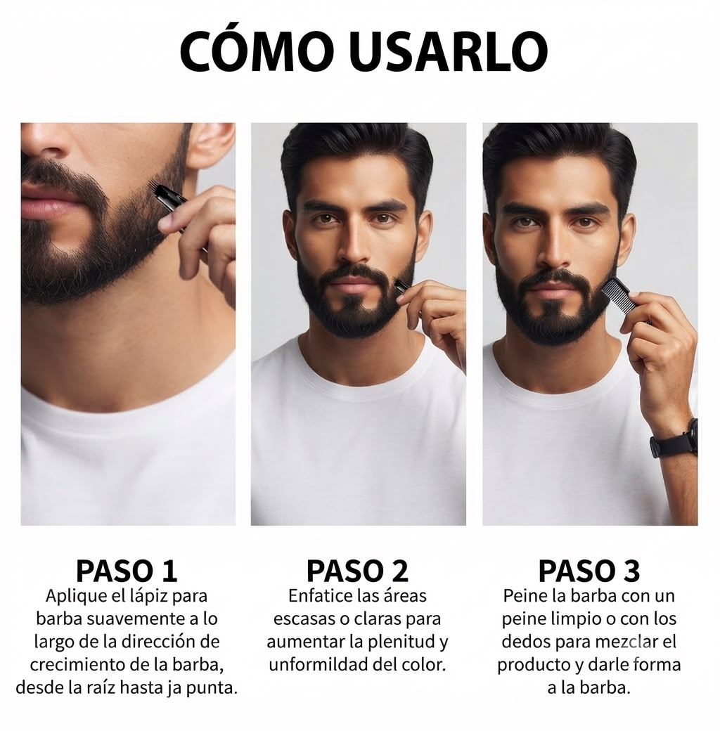 lapiz rellenador de barba Black